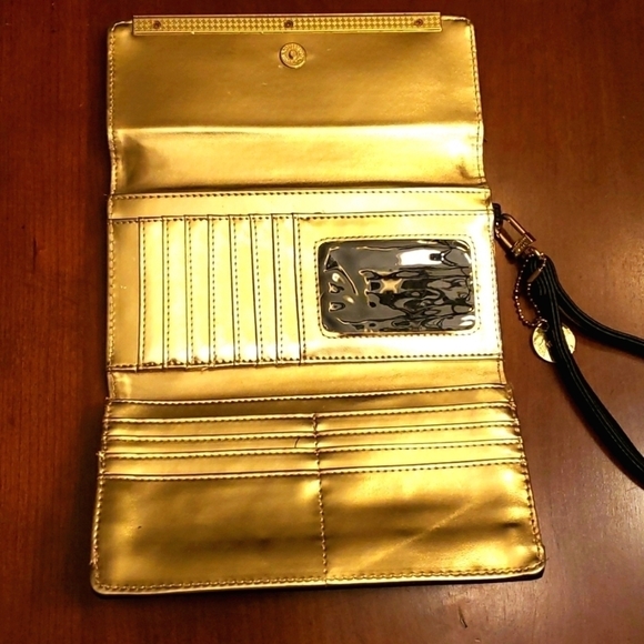 Steve Madden Wristlet Wallet Black Faux Leather EUC - Picture 6 of 12